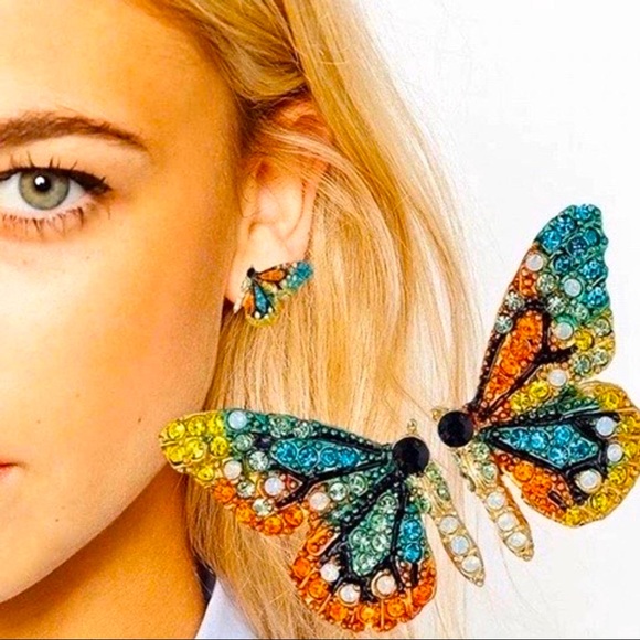 Anthropologie Jewelry - 🍒3/$30 New Crystal Butterfly Earrings